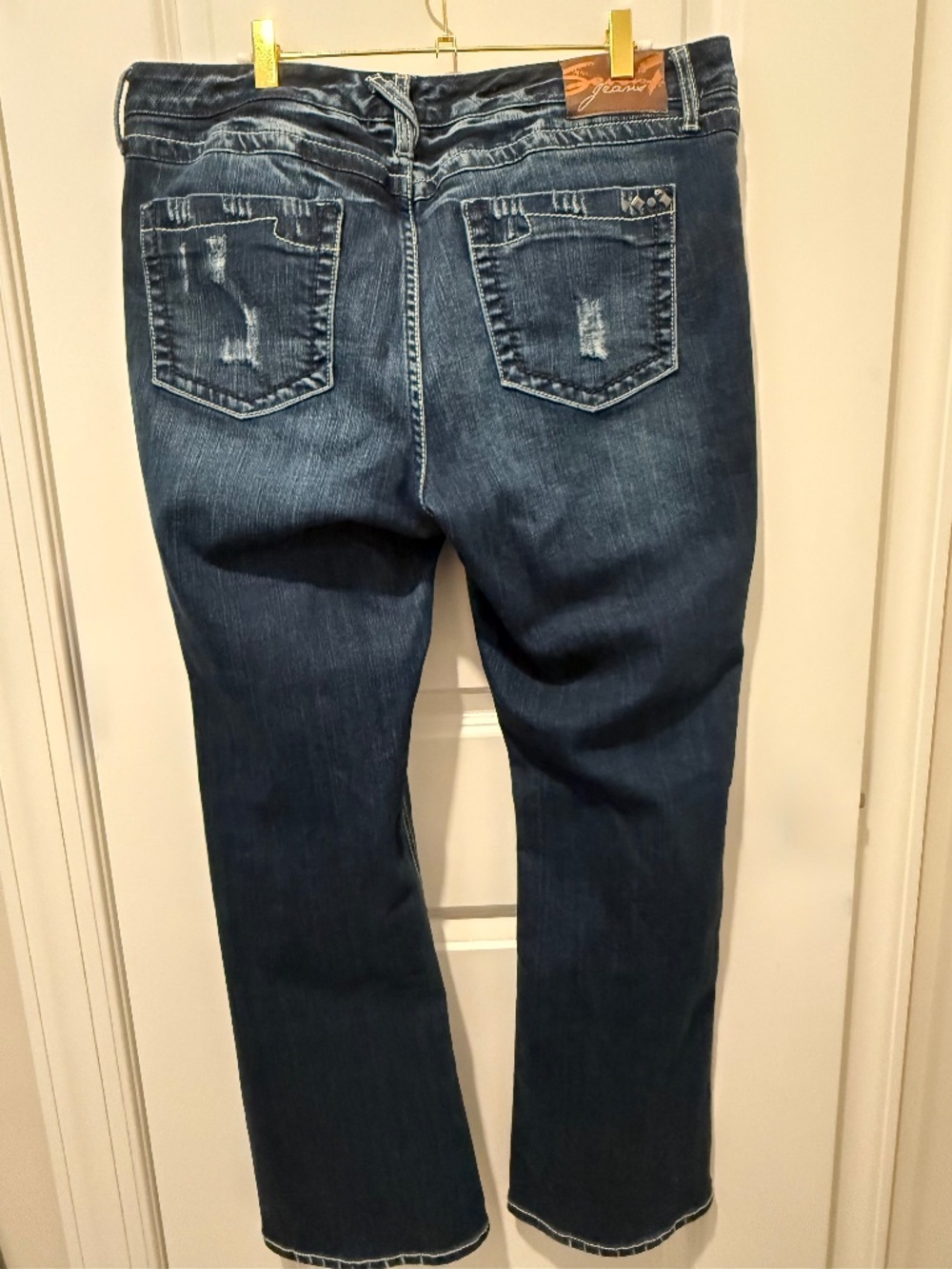 Like New Vintage Seven Distressed Finish Bootcut Jeans Size 18